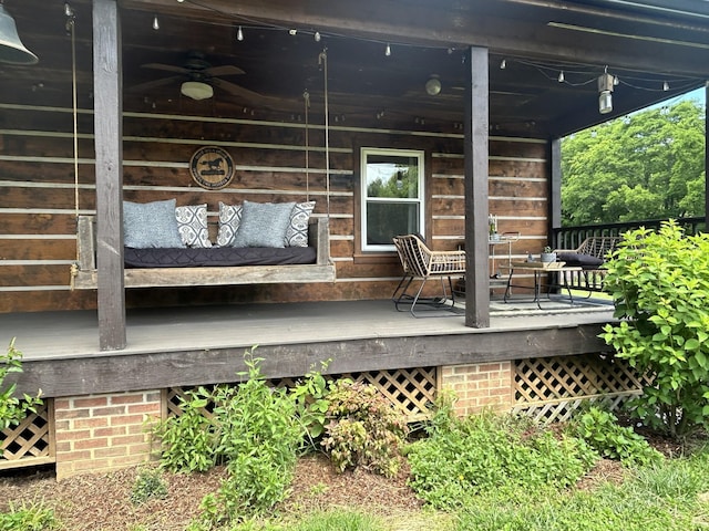 3124 Southall Rd, Franklin, TN 37064 - view of patio featuring ceiling fan and a deck
