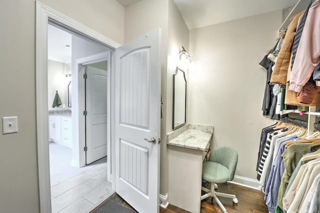 view of walk in closet