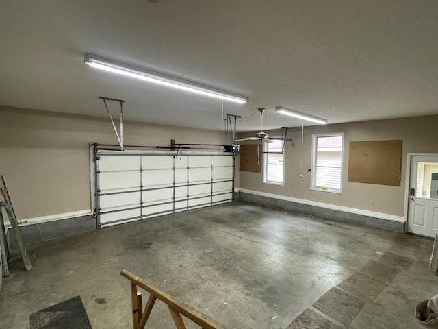 garage with baseboards