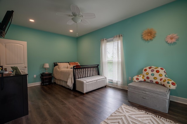 217 Rockhouse Rd, Hohenwald, TN 38462 - bedroom featuring baseboards, recessed lighting, and wood finished floors
