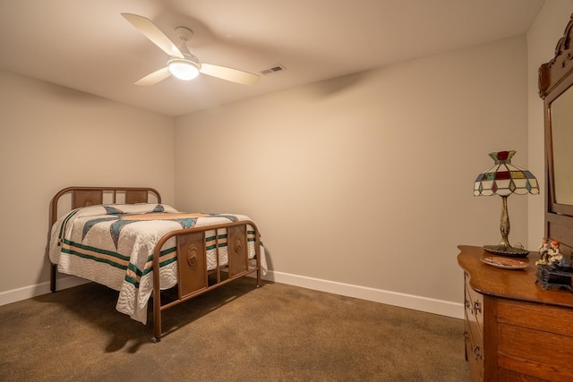 217 Rockhouse Rd, Hohenwald, TN 38462 - carpeted bedroom with baseboards, ceiling fan, and visible vents