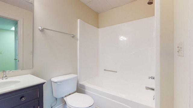 309 New Kent Ct, Tullahoma, TN 37388 - bathroom featuring vanity, washtub / shower combination, and toilet