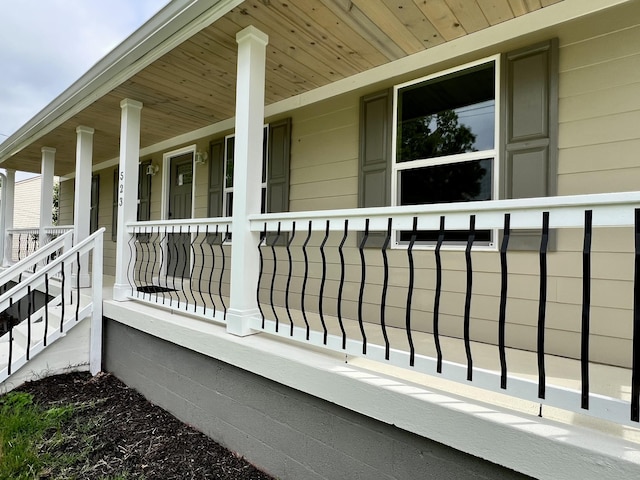view of home's exterior with covered porch