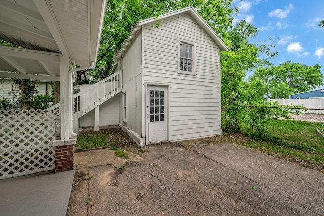 2408 Elliott Dr, Old Hickory, TN 37138 - view of outbuilding featuring stairway and fence