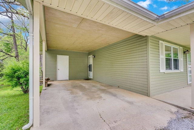 view of patio with a carport