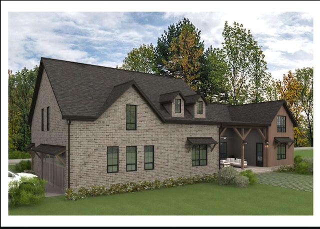0 Old Pond Ln, Dickson, TN 37055 - view of front of house with brick siding, driveway, a front yard, and a garage
