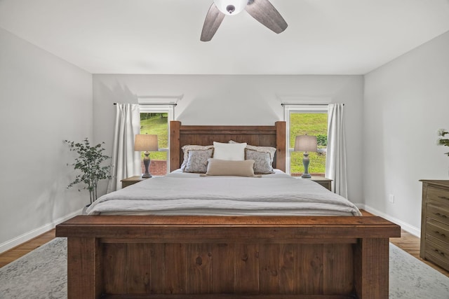 6437 Arno Rd, College Grove, TN 37046 - bedroom with wood finished floors, baseboards, and ceiling fan