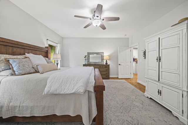 6437 Arno Rd, College Grove, TN 37046 - bedroom featuring light wood-type flooring and a ceiling fan