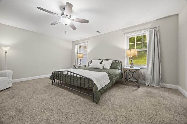6437 Arno Rd, College Grove, TN 37046 - bedroom featuring carpet, baseboards, and a ceiling fan