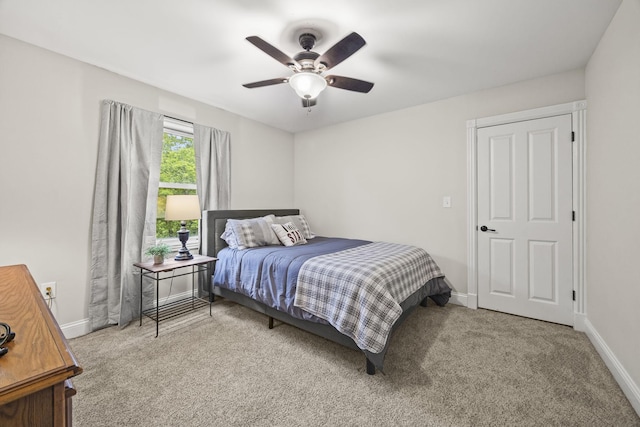 6437 Arno Rd, College Grove, TN 37046 - bedroom with carpet floors, baseboards, and ceiling fan