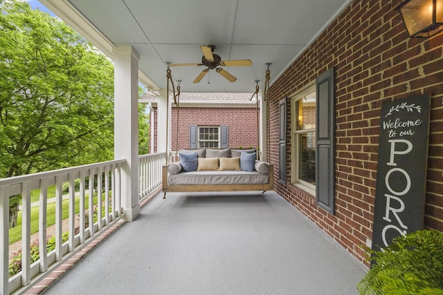6437 Arno Rd, College Grove, TN 37046 - view of patio with a ceiling fan