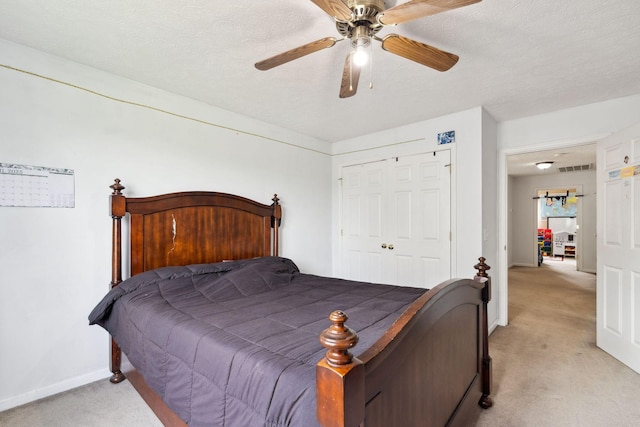 5512 Oak Chase Dr, Antioch, TN 37013 - bedroom featuring baseboards, a closet, visible vents, and light carpet