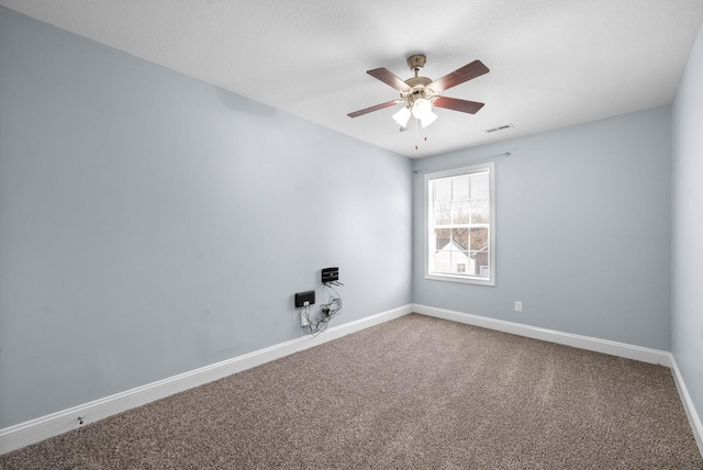 1145 Racker Dr, Clarksville, TN 37043 - carpeted spare room with baseboards, ceiling fan, and visible vents