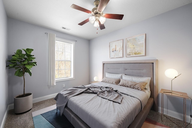 1145 Racker Dr, Clarksville, TN 37043 - carpeted bedroom featuring baseboards, a ceiling fan, and visible vents