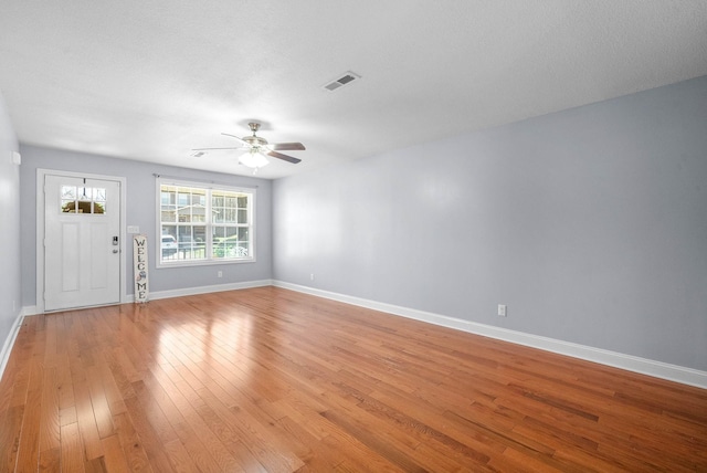 1145 Racker Dr, Clarksville, TN 37043 - interior space featuring visible vents, a ceiling fan, light wood finished floors, and baseboards