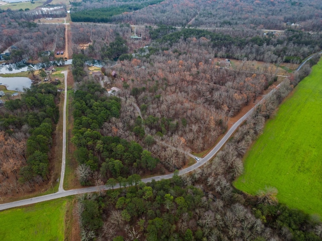 drone / aerial view with a forest view