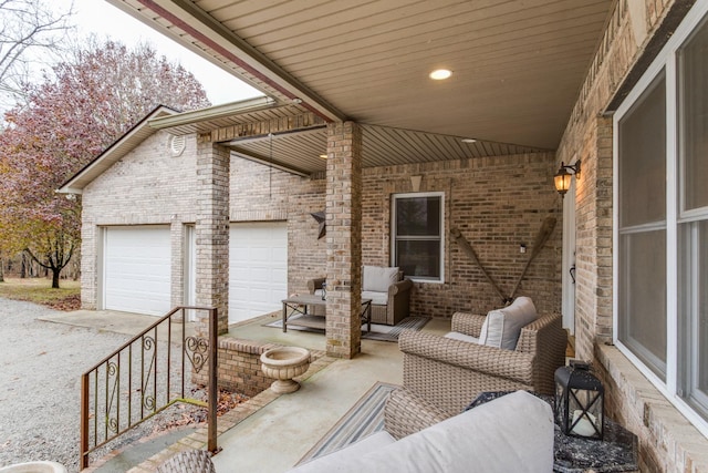 view of patio with outdoor lounge area