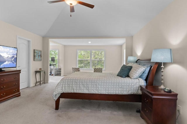 629 Natalie Ln, Spring Hill, TN 37174 - bedroom with ceiling fan, vaulted ceiling, and light colored carpet