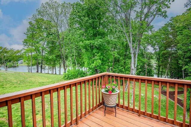 629 Natalie Ln, Spring Hill, TN 37174 - wooden deck with a water view and a yard