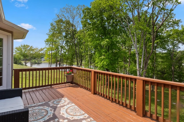 629 Natalie Ln, Spring Hill, TN 37174 - wooden terrace featuring a water view and a yard