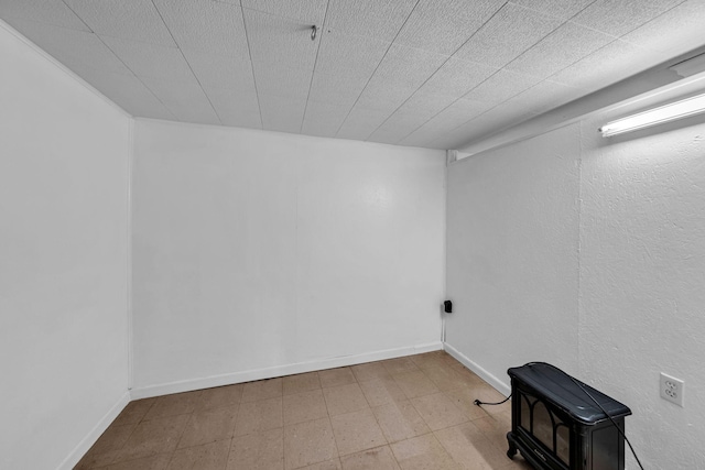 finished below grade area featuring baseboards