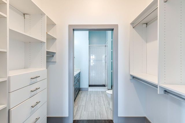 view of walk in closet