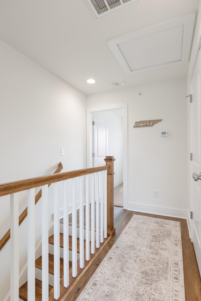301 Harper Lndg Unit 301, Chapel Hill, TN 37034 - corridor featuring attic access, dark wood-style floors, and recessed lighting