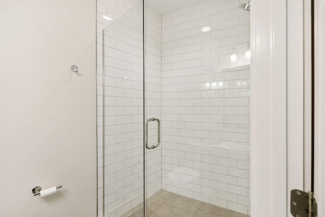 bathroom featuring a shower stall