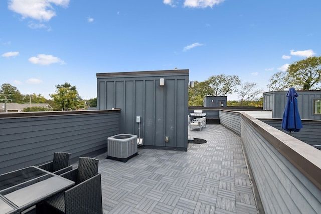 view of patio with central AC unit