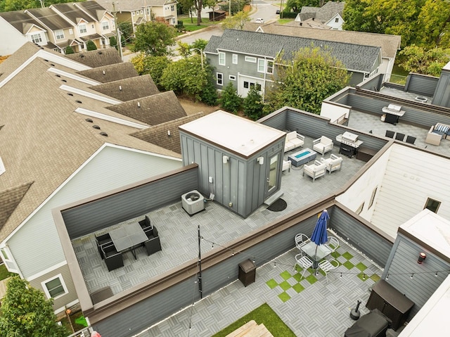 aerial view with a residential view