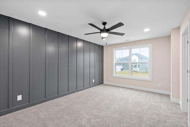 538 Judah Cir, Clarksville, TN 37042 - spare room with recessed lighting, baseboards, light carpet, and ceiling fan