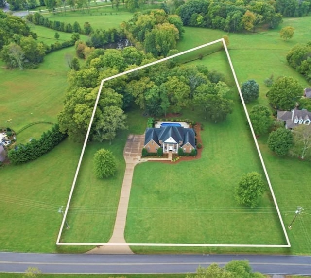 drone / aerial view featuring a rural view