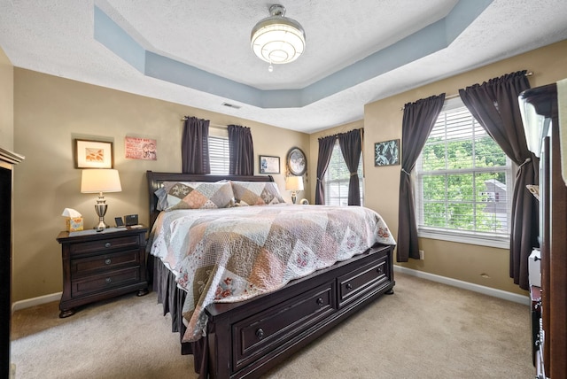 2764 Ann Dr, Clarksville, TN 37040 - bedroom with baseboards, light carpet, and a raised ceiling