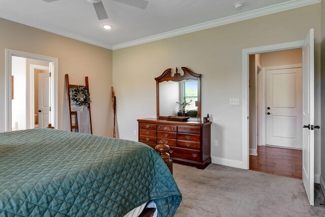5014 Rainier Dr, Chapel Hill, TN 37034 - carpeted bedroom with ornamental molding, baseboards, and ceiling fan