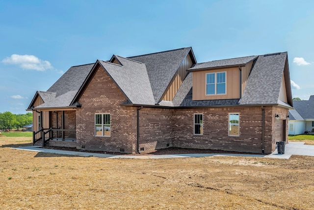 149 Watson Ct, Leoma, TN 38468 - exterior space with brick siding, roof with shingles, a yard, and crawl space