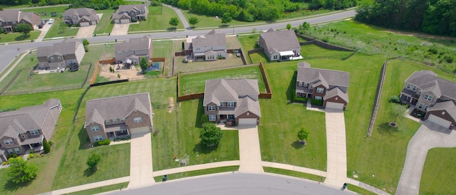 drone / aerial view with a residential view