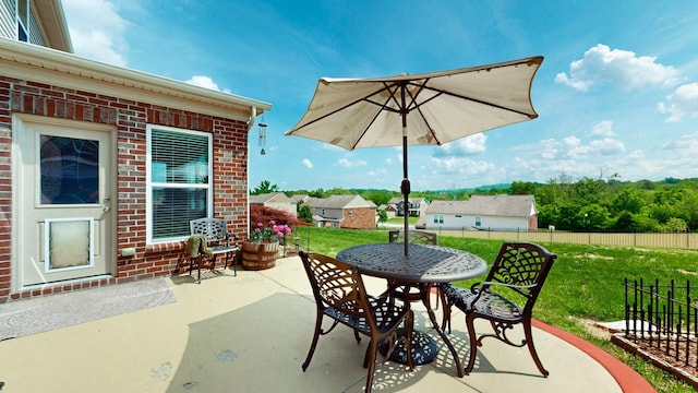view of patio with fence