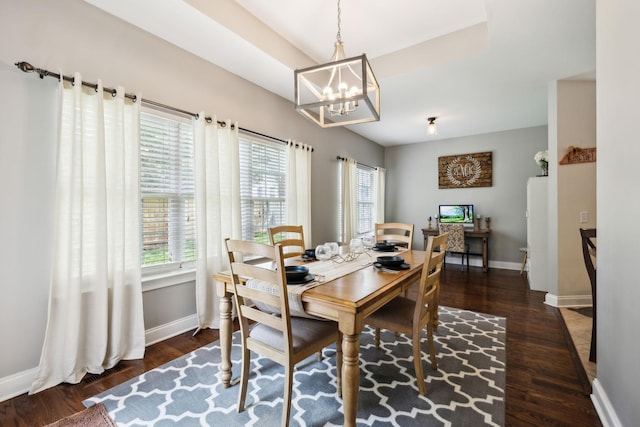 141 Fieldcrest Cir, Hendersonville, TN 37075 - dining space featuring a chandelier, baseboards, and dark wood-style flooring