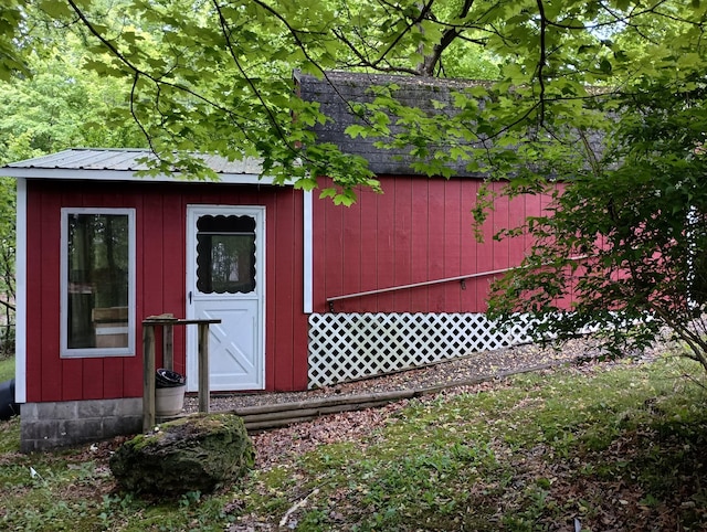 view of shed