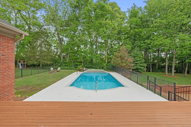 8224 Victory Trl, Brentwood, TN 37027 - view of pool with view of scattered trees, a patio area, and a deck