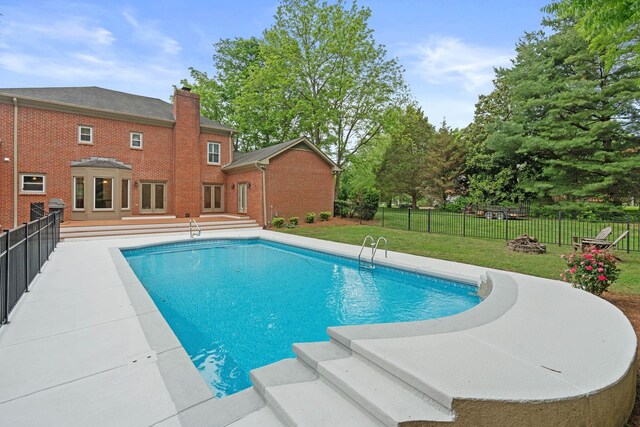 8224 Victory Trl, Brentwood, TN 37027 - view of pool featuring a fire pit and a patio area