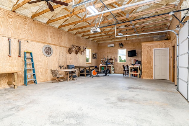 1317 Halls Mill Rd, Unionville, TN 37180 - garage featuring ceiling fan and a garage door opener