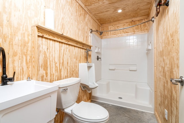 1317 Halls Mill Rd, Unionville, TN 37180 - full bath featuring a sink, wood ceiling, a shower, and toilet