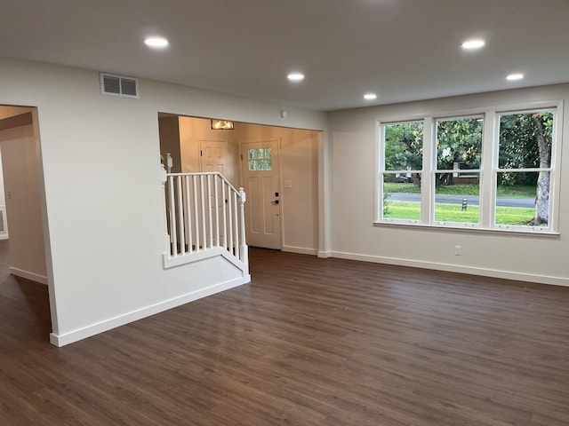 361 Binkley Dr, Nashville, TN 37211 - entrance foyer featuring dark wood finished floors, baseboards, and recessed lighting