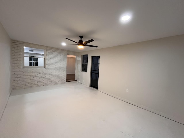 361 Binkley Dr, Nashville, TN 37211 - spare room with ceiling fan, concrete flooring, and baseboards
