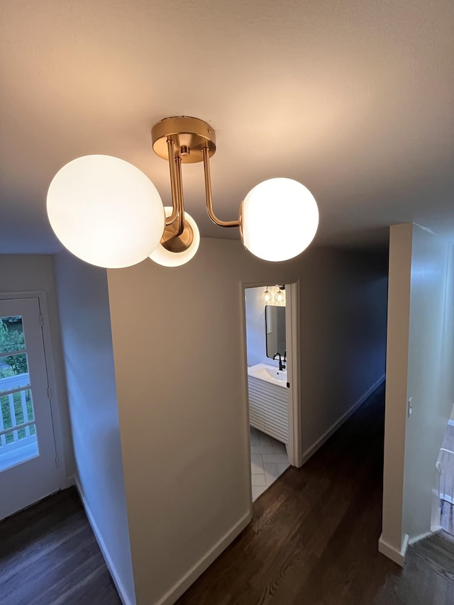 361 Binkley Dr, Nashville, TN 37211 - hallway featuring wood finished floors and baseboards