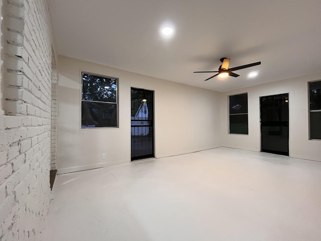 361 Binkley Dr, Nashville, TN 37211 - empty room with ceiling fan, finished concrete flooring, and baseboards