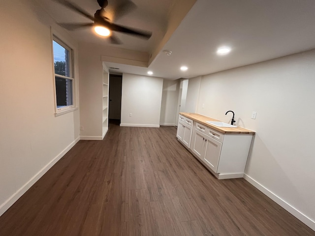 361 Binkley Dr, Nashville, TN 37211 - bar with a sink, dark wood-style floors, baseboards, and recessed lighting
