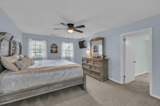 1204 Wood Pines Ln, Hixson, TN 37343 - bedroom featuring carpet flooring, baseboards, and ceiling fan