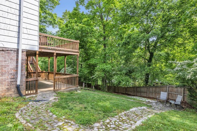 1204 Wood Pines Ln, Hixson, TN 37343 - view of yard featuring a wooden deck and stairs